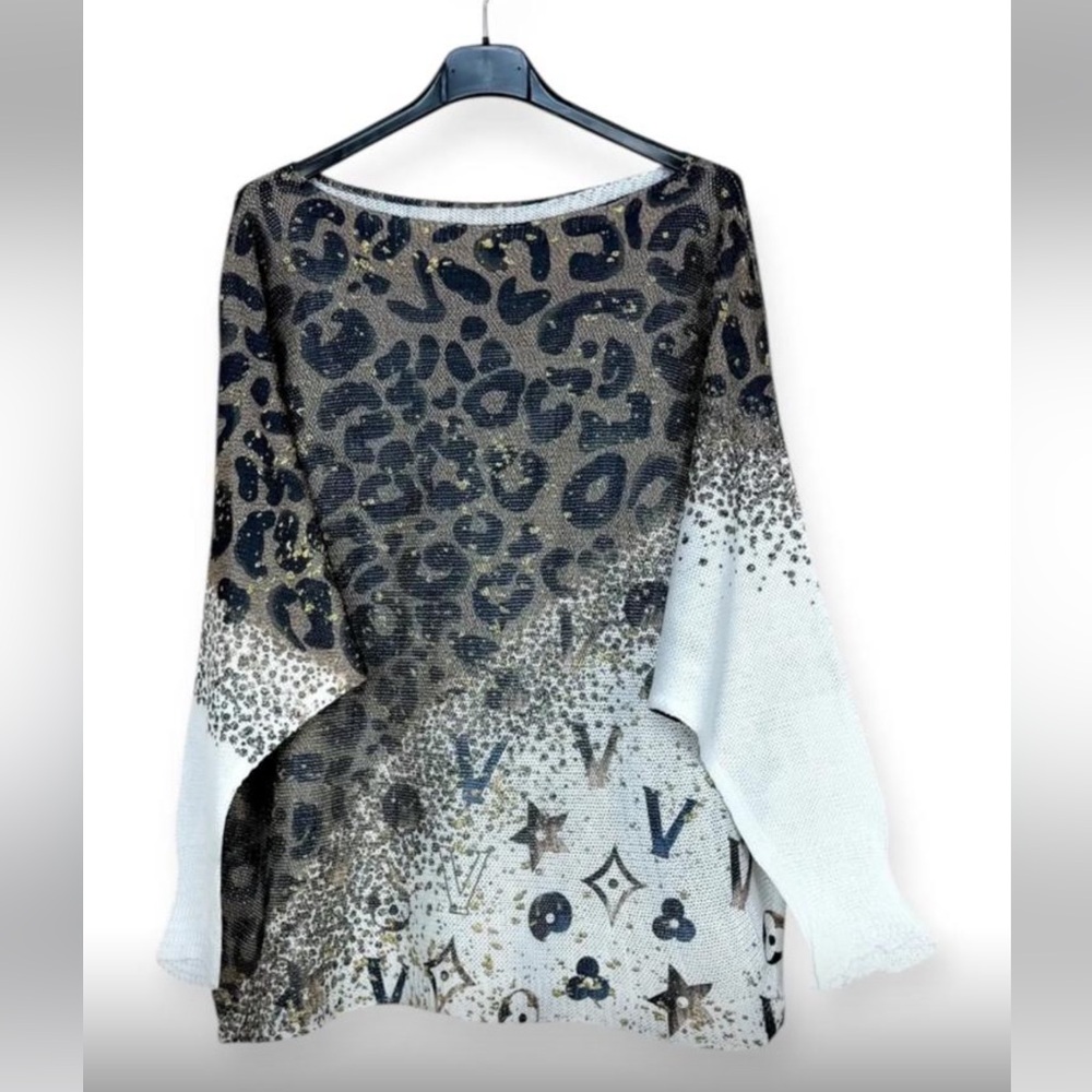 ShopEvelynne Leopard Print Blouse - Black, White, Gold